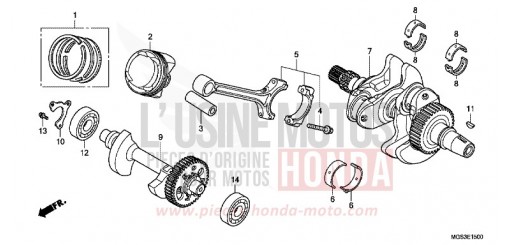 ALBERO MOTORE/PISTONE NC700XDD di 2013